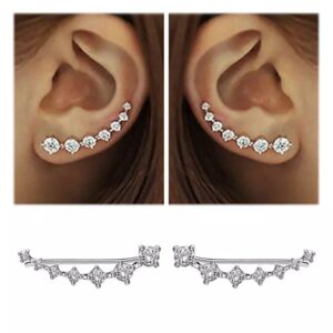 Kolczyki 7 cyrkoni srebro prezent 925 biżuteria damska