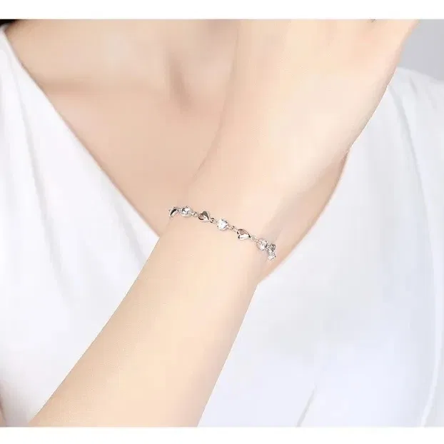 Bransoletka s925 srebrna srebro damska serce - obrazek 4